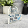 Step Dad Father's Day Present Love You Blue Star Heart Plaque Keepsake Gift