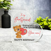 Girlfriend Teddy Bear With Happy Birthday Present Heart Plaque Keepsake Gift