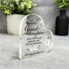 Granddaughter White Floral Memorial Heart Plaque Sympathy Gift Keepsake Gift