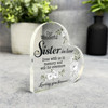 Sister-In-Law White Floral Memorial Heart Plaque Sympathy Gift Keepsake Gift