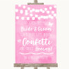 Baby Pink Watercolour Lights Confetti Personalised Wedding Sign