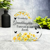 Granddaughter Yellow Floral Memorial Heart Plaque Sympathy Gift Keepsake Gift