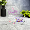 Daughter-In-Law 21st Birthday Present Purple Floral Heart Plaque Keepsake Gift