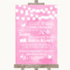 Baby Pink Watercolour Lights Don't Post Photos Facebook Wedding Sign