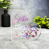 Sister 16th Purple Chamomile Floral Birthday Present Heart Plaque Keepsake Gift