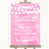 Baby Pink Watercolour Lights In Loving Memory Personalised Wedding Sign