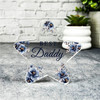 Custom Ornament Gift For Best Daddy Navy Floral Star Plaque Keepsake Gift