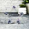 Custom Ornament Gift For Best Grandad Navy Floral Star Plaque Keepsake Gift