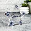 Custom Ornament Gift For Best Stepdad Navy Floral Star Plaque Keepsake Gift