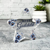 Custom Ornament Gift For Best Godchild Navy Floral Star Plaque Keepsake Gift