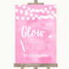 Baby Pink Watercolour Lights Let Love Glow Glowstick Personalised Wedding Sign