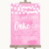 Baby Pink Watercolour Lights Let Them Eat Cake Personalised Wedding Sign