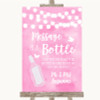 Baby Pink Watercolour Lights Message In A Bottle Personalised Wedding Sign