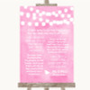 Baby Pink Watercolour Lights Romantic Vows Personalised Wedding Sign