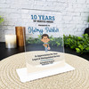 10 Years Service 10th Anniversary Brown Hair Him Nurse Gift For Employee Plaque