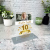 10 Years Service 10th Gold Anniversary Job Star Photo Gift Employee Gift Plaque