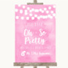 Baby Pink Watercolour Lights Toilet Get Out and Dance Personalised Wedding Sign