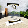 10 Years Service 10th Anniversary Black Gold Gift Employee Personalised Plaque