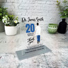 Medical 20 Yrs Service 20th Anniversary Black Hair Doctor Gift Employee Plaque