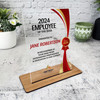 Employee Of The Year Gold Red Gift Employee Employer Personalised Gift Plaque