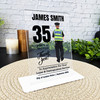 35 Years Service 35th Anniversary Brown Hair Him Police Gift Employee Plaque