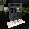 35 Years Service 35th Anniversary Brown Hair Him Police Gift Employee Plaque