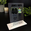 40 Years Service 40th Anniversary Brown Hair Him Police Gift Employee Plaque
