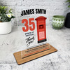 35 Yrs Service 35th Anniversary Postman Post Office Thank You Gift Plaque