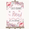 Blush Rose Gold and Lilac Last Chance To Run Personalised Wedding Sign