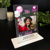 30th Birthday Gift Floral Balloons Photo Custom Personalised Gift Acrylic Plaque 30th Birthday Gift Floral Balloons Photo Custom Personalised Gift Acrylic Plaque
