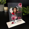 30th Birthday Gift For Her Pink Flowers Jar Heart Photo Personalised Gift Plaque