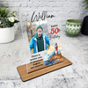 50th Birthday Gift Watercolour Lighthouse Photo Personalised Gift Acrylic Plaque