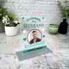 Husband Memorial Keepsake Gift Green Star Photo Personalised Gift Acrylic Plaque