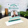 Husband Memorial Keepsake Gift Green Star Photo Personalised Gift Acrylic Plaque