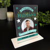 Husband Memorial Keepsake Gift Green Star Photo Personalised Gift Acrylic Plaque