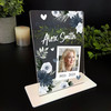 Memorial Keepsake Gift Blue Flower Photo Custom Personalised Gift Acrylic Plaque