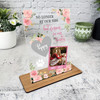 Pet Animal Loss Memorial Keepsake Gift Pink Flower Paw Print Photo Custom Plaque