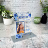 Sister Female Blue Flower Memorial Keepsake Gift Custom Personalised Gift Plaque