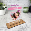 Sister Memorial Keepsake Gift Pink Purple Flowers Photo Personalised Gift Plaque