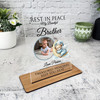 Brother Blue Sleeping Bear Photo Memorial Keepsake Gift Personalised Gift Plaque