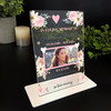 Female Pink Flower Memorial Keepsake Gift Photo Personalised Gift Acrylic Plaque