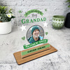 Grandad Memorial Keepsake Gift Green Star Photo Personalised Gift Acrylic Plaque