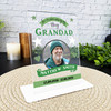 Grandad Memorial Keepsake Gift Green Star Photo Personalised Gift Acrylic Plaque