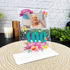 100th Birthday Gift For Female Flowers Photo Butterfly Personalised Gift Plaque
