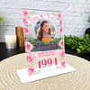 30th Birthday Gift Female Flowers Photo Custom Personalised Gift Acrylic Plaque