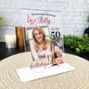 50th Birthday Gift For Her Champagne Butterflies Photo Personalised Gift Plaque