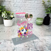 18th Birthday Gift Floral Splash Football Heart Photo Personalised Gift Plaque