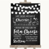 Chalk Style Black & White Lights Cheesecake Cheese Song Wedding Sign