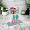 40th Birthday Gift For Female Flowers Photo Butterfly Personalised Gift Plaque