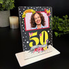 50th Birthday Gift For Female Flowers Photo Butterfly Personalised Gift Plaque